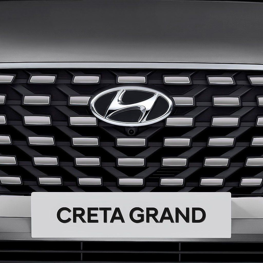 Parrilla cromada en Hyundai Creta Grand color plata