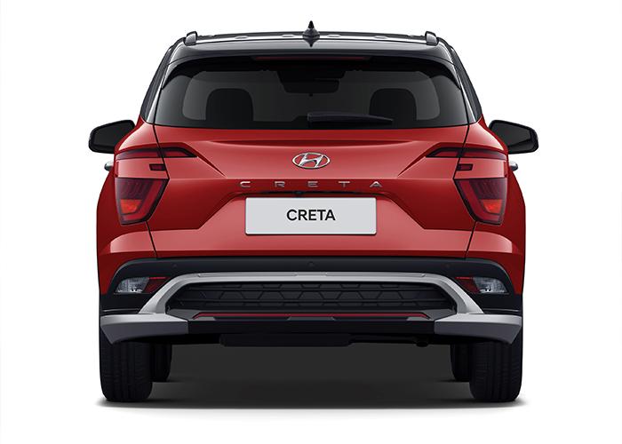 Vista trasera de Hyundai Creta color rojo