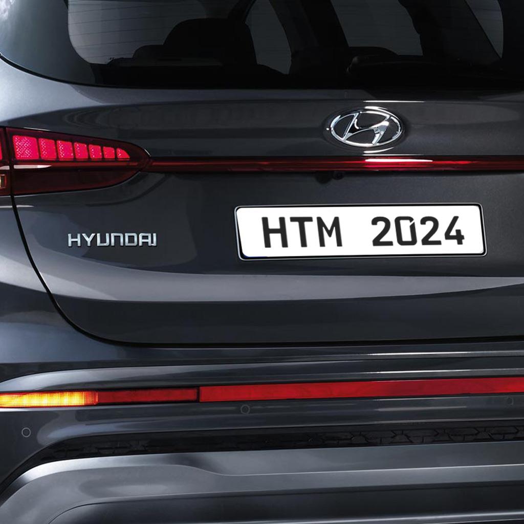 Vista trasera de Hyundai Santa Fe color negra