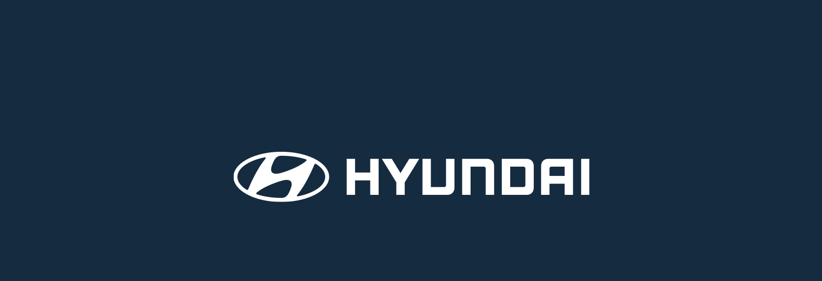 Logo Hyundai en blanco sobre fondo azul