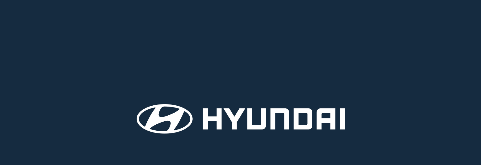 Logo blanco Hyundai sobre fondo azul