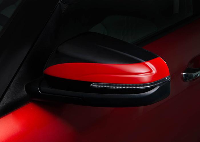 Cubierta para espejos laterales color negro y rojo para Hyundai Creta