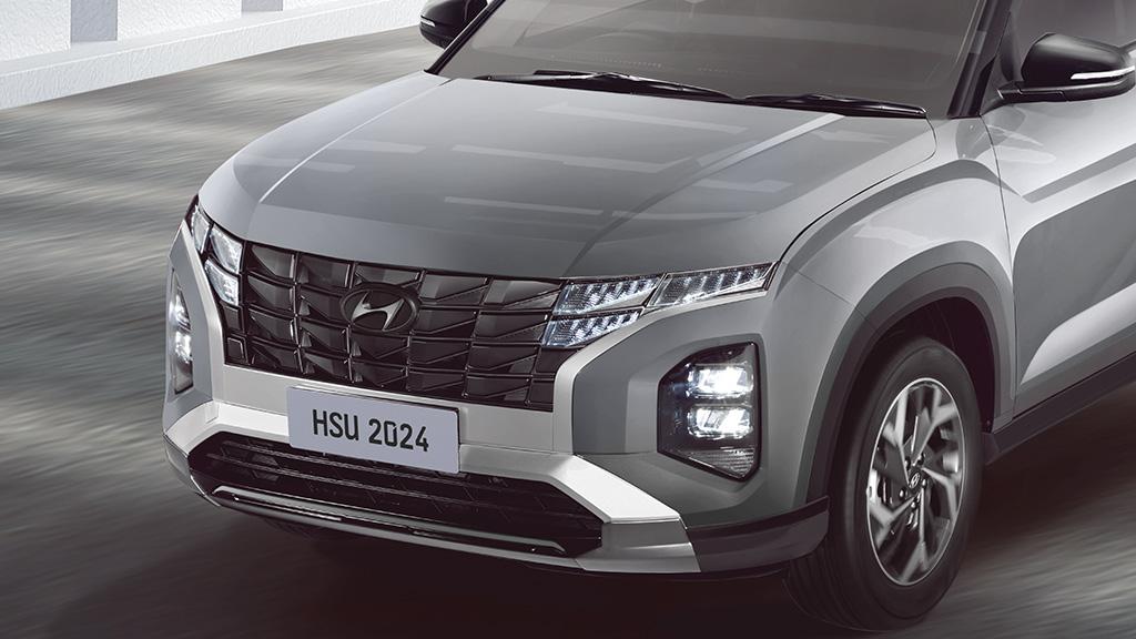 Vista frontal de Hyundai Creta color gris