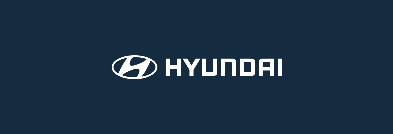 Logo Hyundai en color blanco sobre fondo azul