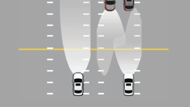 Ilustración de Hyundai Creta utilizando el sistema Asistente de Cambio de Luces Altas (HBA)